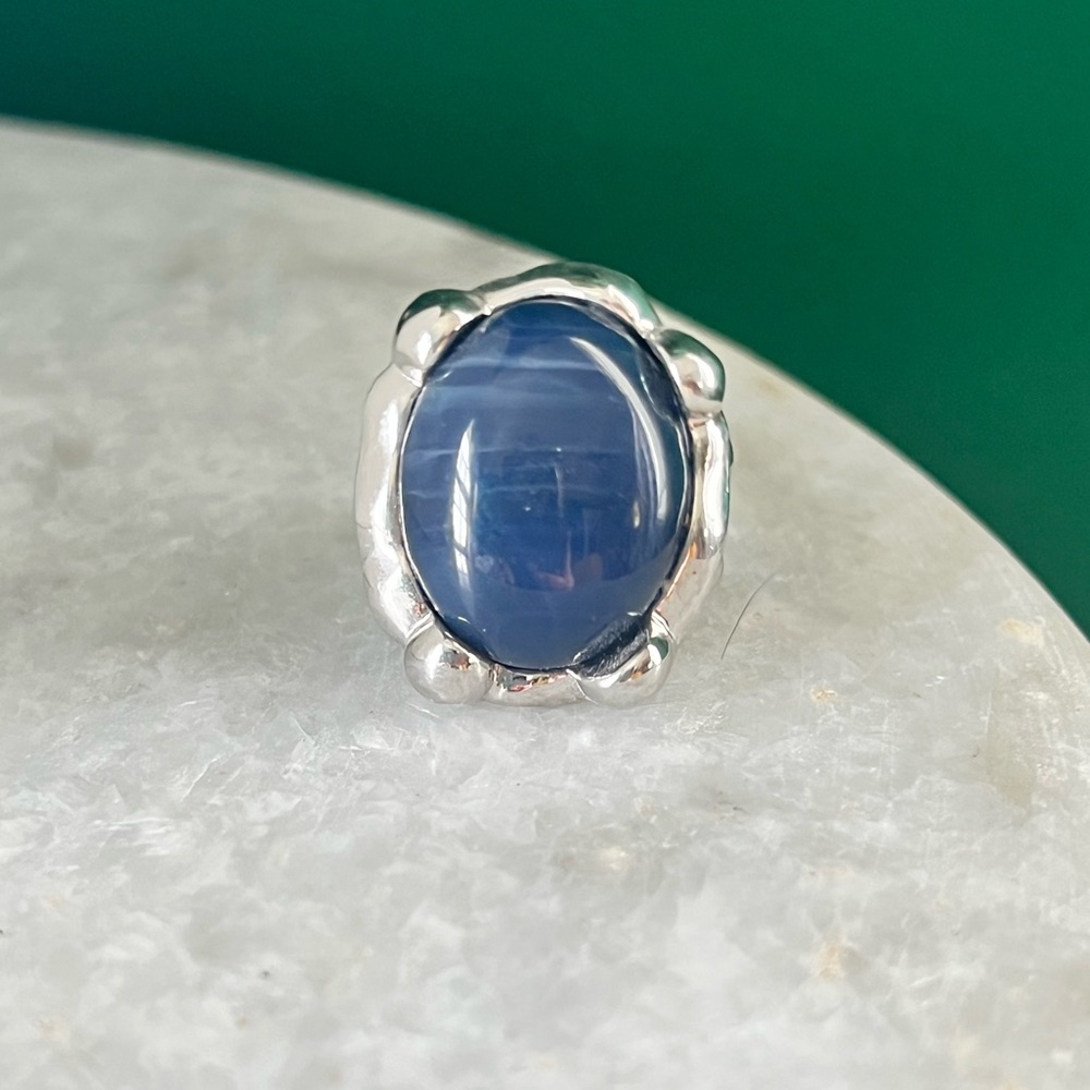 Navy Blue Pool Cocktail Ring